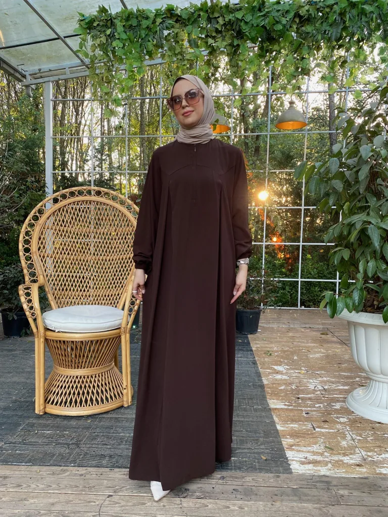 Rabia Robalı Elbise - Acı Kahve