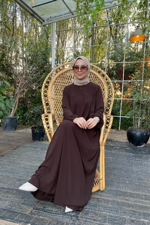 Rabia Robalı Elbise - Acı Kahve