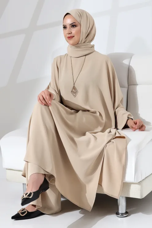 Zühre Üçlü Takım - Bej